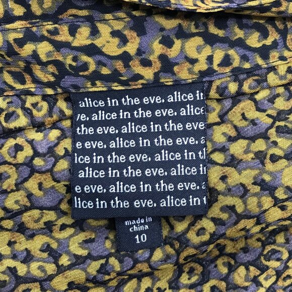 Alice in the Eve Shirt Dress 10 Animal Print Peter Pan Collar Short Sleeve Twee - Picture 3 of 4